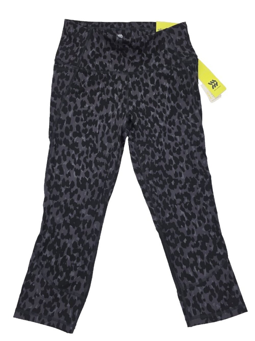 All in Motion Legging Women Small Black Animal Print Waist High Rise Capri
